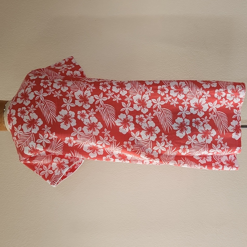 Coral Bay Zip Up Pool Swim Bathing Suit Coverup Womens Size Small Floral Coral - Picture 7 of 12